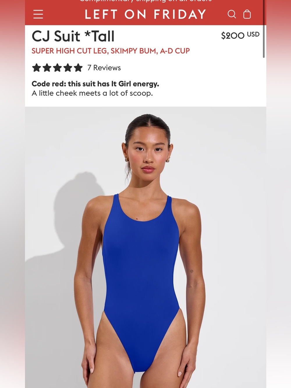Left on Friday CJ Suit Tall -First Place (blue)